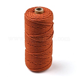 Fils de ficelle de coton pour l'artisanat tricot fabrication, Saumon, 3mm, environ 109.36 yards (100 m)/rouleau