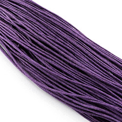 Cordón de algodón encerado, hilo de abalorios para hacer joyas, Elaboración, púrpura, 1mm, alrededor de 382.76 yarda (350 m) / paquete