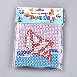 840pcs 5mm melty beads fusible kits de cuentas para niños, incluyendo tableros de clavijas de plástico abc, papel de planchar, papel de patrón de concha en espiral, color mezclado