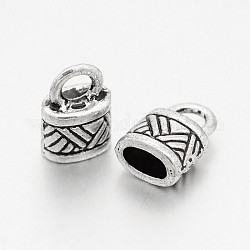 Tibetan Style Alloy Cord End, Cadmium Free & Lead Free, Antique Silver, 10x6x4mm, Hole: 3mm, Inner Diameter: 3x4mm, about 1980pcs/1000g