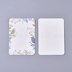 Karton Ohrring Display-Karten, Rechteck mit Blumenmuster, Farbig, 7.2x5.1x0.05 cm