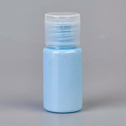 Macaron couleur vide flip cap en plastique bouteille conteneur, pour les bouteilles d'échantillons cosmétiques de voyage, bleu ciel, 5.7x2.3 cm, capacité: 10 ml