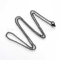 Elektrophorese Messing Kabelketten Halskette Herstellung, Schwarz, 23.6 Zoll (60 cm)