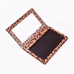 Tavolozza magnetica, tavolozza trucco ombretto vuoto, con specchio, per ombretto in polvere, rettangolo con motivo leopardato, Perù, 19.8x12.5x1.5cm, diametro interno: 17.5x10 cm