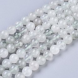 Chapelets de perles en quartz rutile vert naturel, ronde, 10mm, Trou: 1mm, Environ 40 pcs/chapelet, 15.16 pouce (38.5 cm)