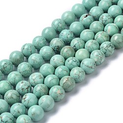 Natürliche Howlith Perlen Stränge, gefärbt und erhitzt, Runde, 10 mm, Bohrung: 1.4 mm, ca. 40 Stk. / Strang, 15.55 Zoll (39.5 cm)