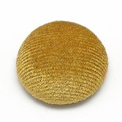 Perle ricoperte di velluto, con bottone alluminio, mezzo tondo/cupola, mezzo forato, oro, 21x11mm, Foro: 3 mm