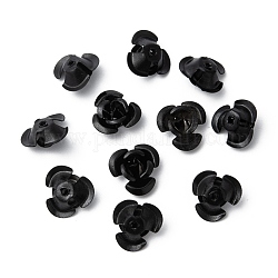 Черные крошечные алюминиевые металлические бусины-проставки в виде цветов розы для изготовления ювелирных изделий своими руками, 12x7 мм, отверстие : 1 мм