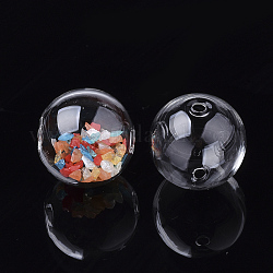 Ручной взорван стеклянный шар шарики, круглые, прозрачные, 9.5~10x9 мм, отверстие : 1.5~2.5 мм