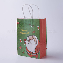 Бумажные мешки, с ручками, подарочные пакеты, сумки для покупок, для рождественской вечеринки сумки, прямоугольные, красочный, 21x15x8 см