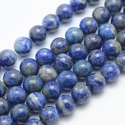 Chapelets de perles en lapis-lazuli naturel, ronde, 8mm, Trou: 1mm, Environ 48 pcs/chapelet, 15.35 pouce (39 cm)