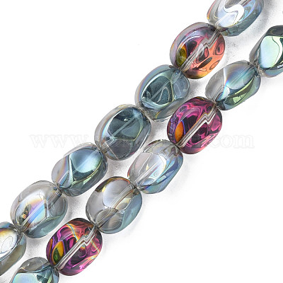 Chapelets de perles en verre électroplaqué&nbsp;EGLA-N008-016-A04-1
