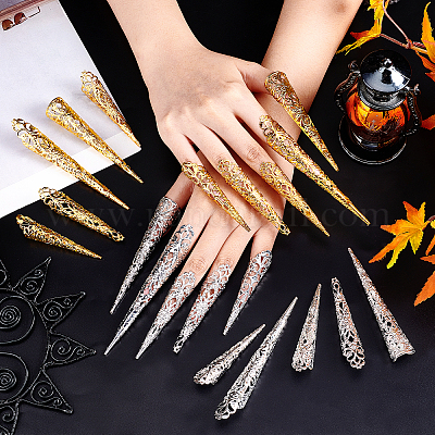 20 Pack Finger Nail Claw Rings Ancient Queen Costume Fingertip