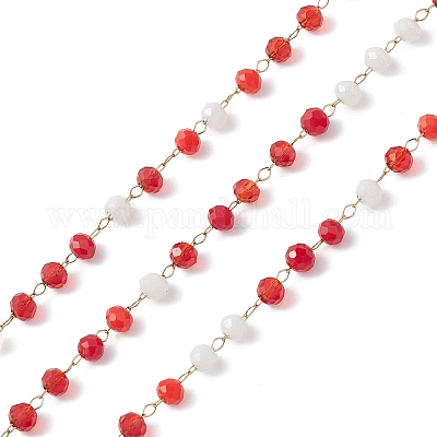 Chaînes de perles en verre manuels&nbsp;CHS-P016-46G-08-1