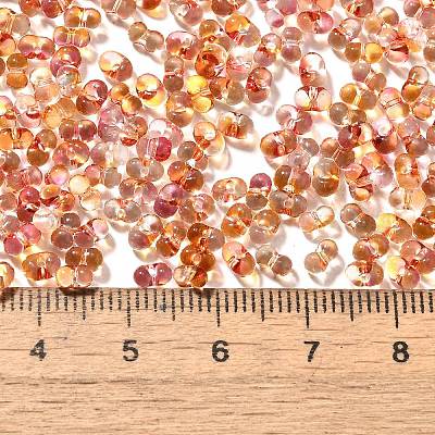 Perles de verre transparentes peintes à la cuisson&nbsp;SEED-A033-06A-16-1