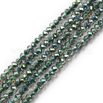 Chapelets de perles en verre électroplaqué&nbsp;EGLA-F149-FR-10-1