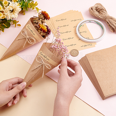 Hand-Crafted Bouquet in Brown Paper