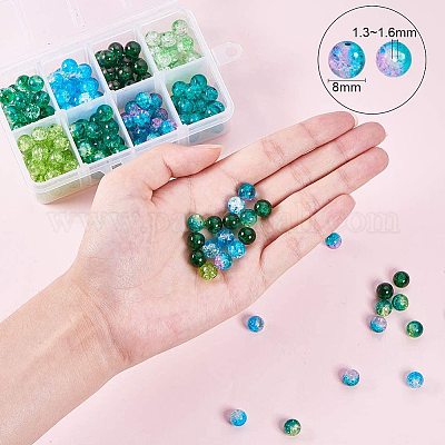 Wholesale Mix Color Crackle Glass Crystal Beads Crackle Lampwork
