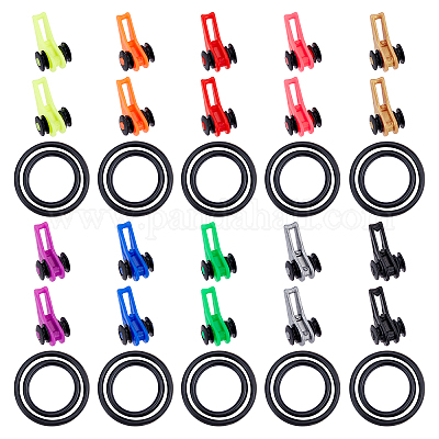 Wholesale SUPERFINDINGS 50 Sets 10 Colors Plastic & Silicone O-Rings  Fishing Rod Pole Hook Keeper Sets 