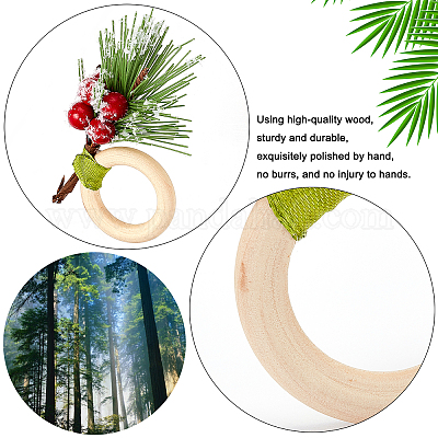 Wholesale Christmas Theme Wooden Napkin Rings 