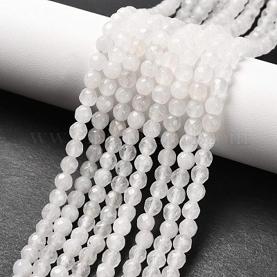 Natürliche weiße Jade Perlenstränge&nbsp;G-R344-4mm-21-1