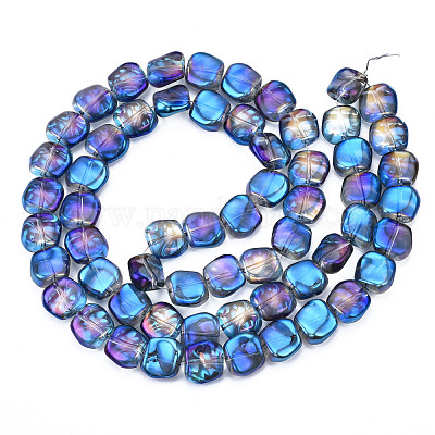 Chapelets de perles en verre électroplaqué&nbsp;EGLA-N008-005-1