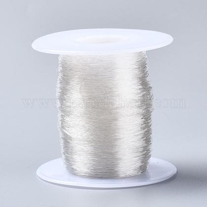 伸縮性のあるストレッチポリエステルクリスタルのひもコード  ジュエリー作りブレスレットビーズ糸  透明  0.5mm  約131.23ヤード（120m）/ロール EW-0.5D-1-1