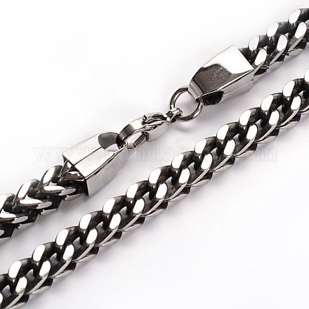 Collar de cadena acera 304 de acero inoxidable de moda NJEW-N0031-09-1