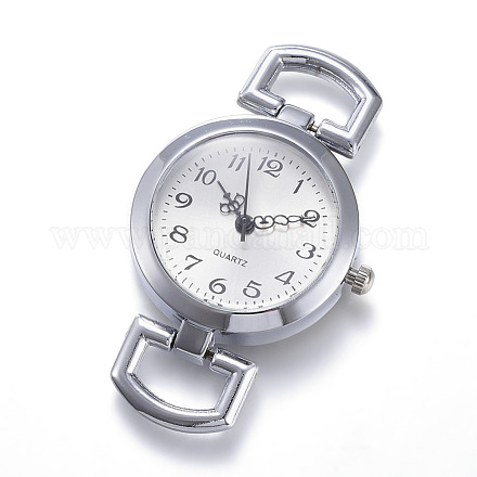 合金時計の腕時計のコンポーネント  フラットラウンド  プラチナ  49x29x9mm  穴：10x5.5mm X-WACH-P005-01-1