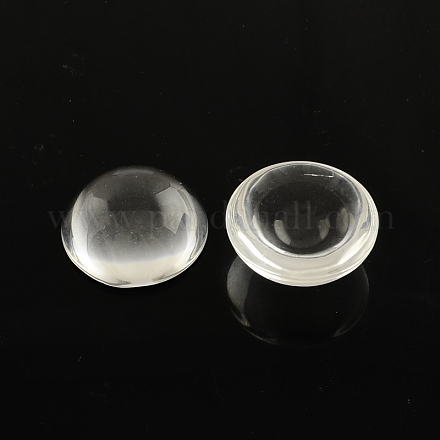 透明な半円形のガラスカボション  透明  15x7mm GGLA-R027-15mm-1