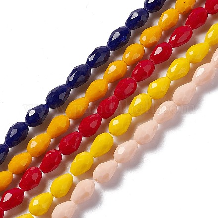 Faceted Glass Beads Strands GLAA-E037-02-M-1