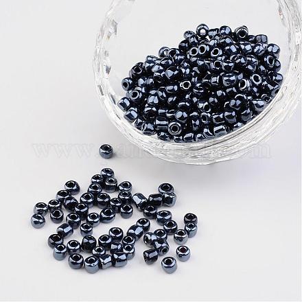 6/0 Opaque Colors Lustered Round Glass Seed Beads X-SEED-A012-4mm-129-1
