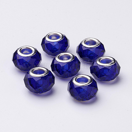 Handmade Glass European Beads X-GPDL25Y-25-1