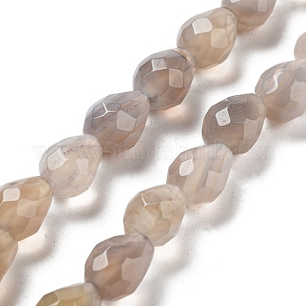 Chapelets de perles en agate grise naturelle G-P520-B08-01-1