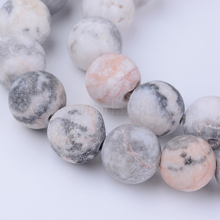 Chapelets de perles en zèbre naturel X-G-Q462-8mm-03-1