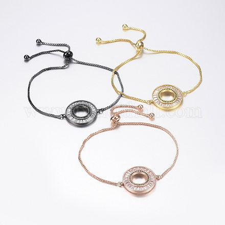 Adjustable Brass Micro Pave Cubic Zirconia Bolo Bracelets BJEW-F296-01-1
