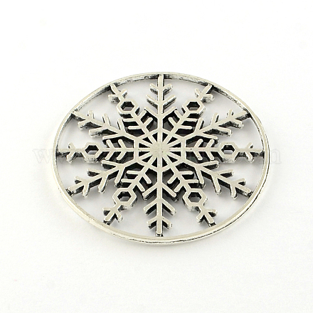Snowflake Tibetan Style Alloy Pendants TIBEP-R344-19AS-LF-1