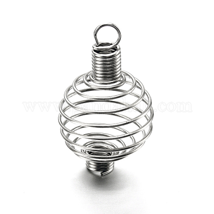 Iron Spiral Bead Cages Pendants Making STAS-A031-01-A-1