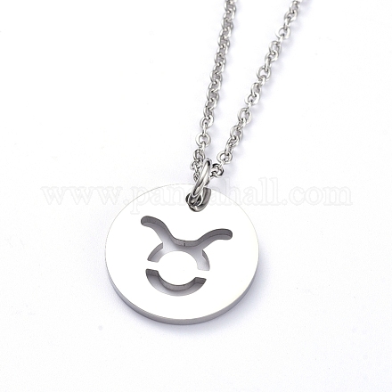 304 Stainless Steel Pendant Necklaces NJEW-E147-06P-1