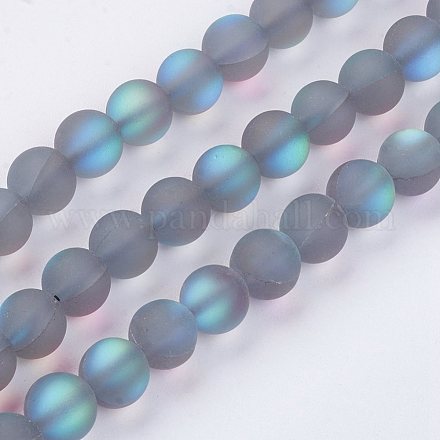 Chapelets de perles en pierre de lune synthétique G-F430-02-6mm-1