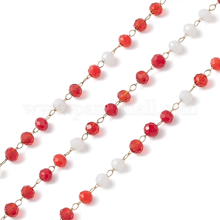Chaînes de perles en verre manuels&nbsp;CHS-P016-46G-08-1