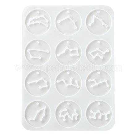 Dodici costellazioni ciondoli rotondi stampi in silicone DIY-YW0006-29-1