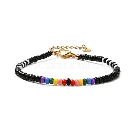 Bracelet de perles de graines de verre pour fille femme BJEW-JB06883-02-1