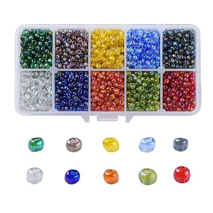 Perles de rocaille en verre rondes SEED-CJ0001-03-1