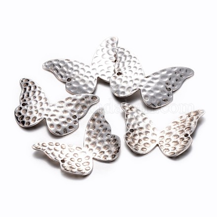 Tibetan Style Hammered Metal Butterfly Links TIBE-ZN49736-AS-FF-1