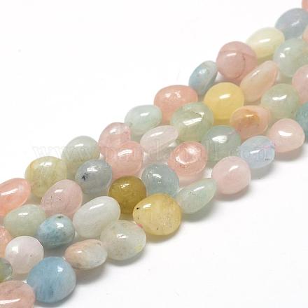 Chapelets de perles en morganite naturelle G-R445-6x8-28-1