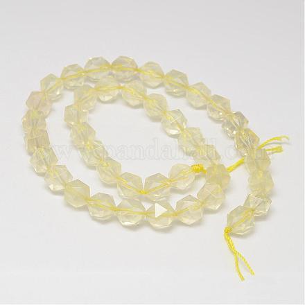 Natural Lemon Quartz Beads Strands G-K066-16-8mm-1