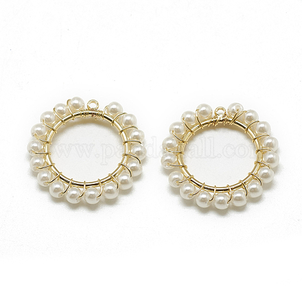 Colgantes de perlas de imitación de plástico abs KK-T032-080G-1