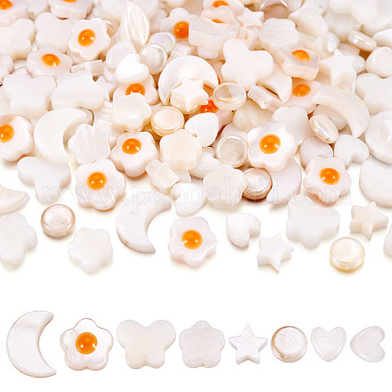 Pandahall 160 pièces 8 styles brins de perles de coquille d'eau douce naturelle SHEL-TA0001-08-1