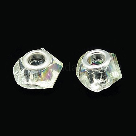 Electroplate Faceted Twist Glass European Beads GPDL-J001-19-1
